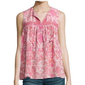 Rebecca Taylor Sleeveless Silk Dreamweaver Top, Powder Pink Sz: 6